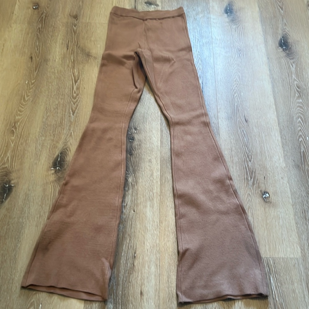 Princess Polly Flared Viscose/Polyester/Elastane Pants XS/S Tan